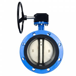 法蘭式蝸輪蝸桿蝶閥DN40，1.6Mpa（橡膠密封